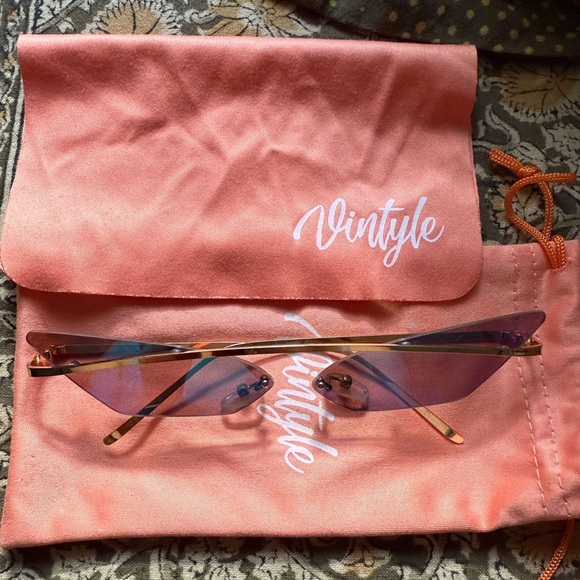 Vintyle Blue Rimless Sunglasses - Picture 5 of 8